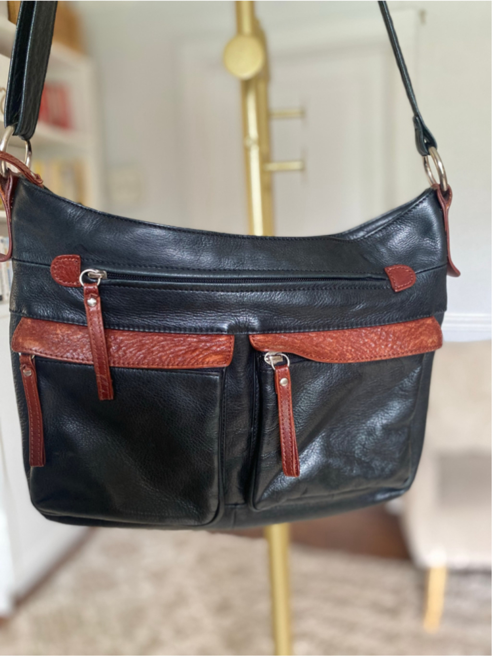 Osgoode Marley Genuine Leather Crossbody Bag Purse Quiet Luxury Old Money Pebble